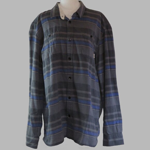 Vans Men's Blue & Gray Stripped Long-Sleeve Button-Up Shirt Size XL (C1004) - Picture 2 of 7